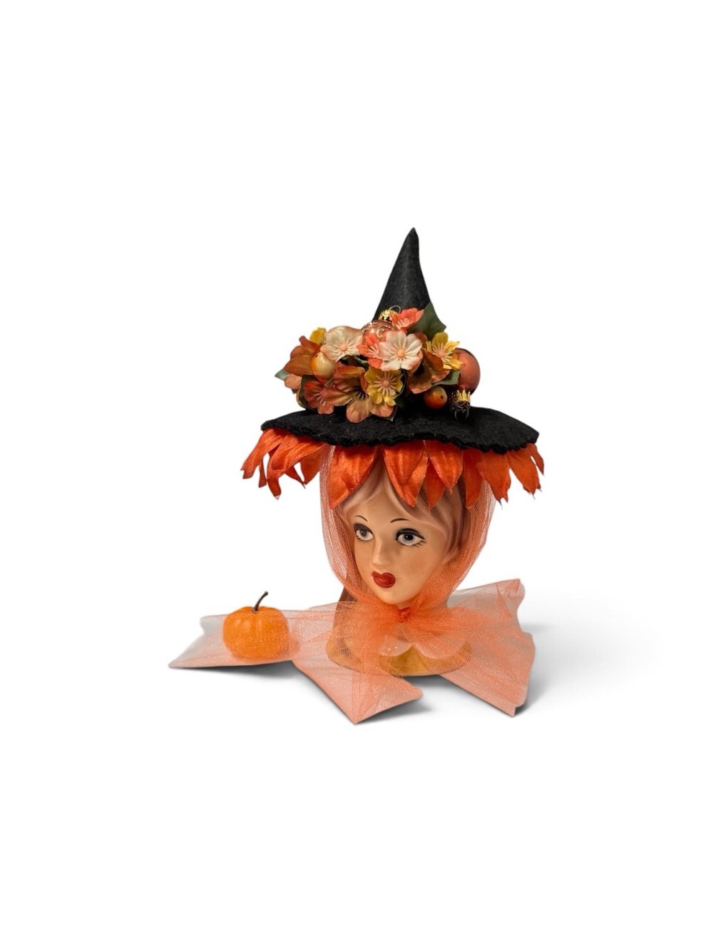 OOAK Fall Teen Witch Head Vase made by Me! - Picture 16 of 17